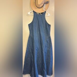 NWT Sleeveless Denim Midi Dress - Blue- Size 12